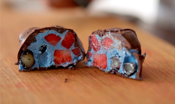 Chocolate Coated Blue Spirulina Yogurt Clusters