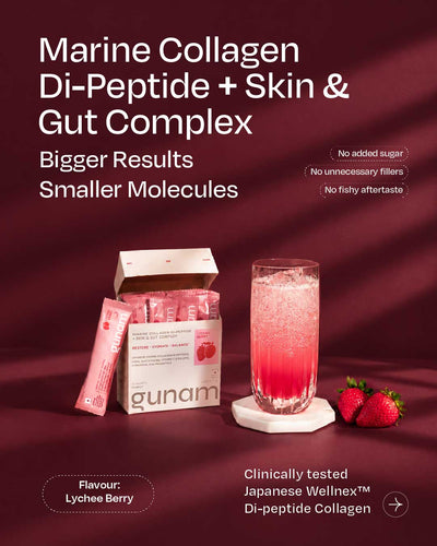 Marine Collagen Di-peptide + Skin & Gut Complex - Lychee Berry
